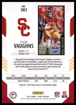 2021 Score Base Tyler Vaughns RC USC Trojans 383 - Football Card Single