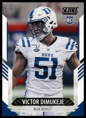 2021 Score Base Victor Dimukeje RC Duke Blue Devils 397 - Football Card Single