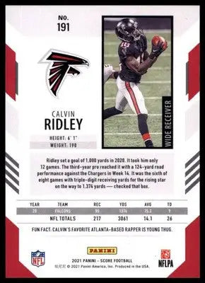 2021 Score Calvin Ridley 191 Atlanta Falcons
