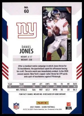 2021 Score Daniel Jones 60 New York Giants