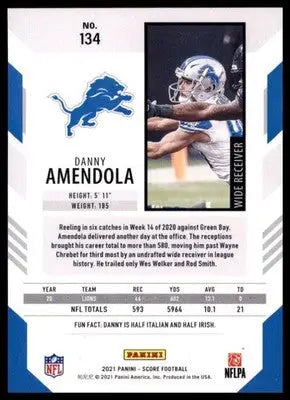 2021 Score Danny Amendola 134 Detroit Lions