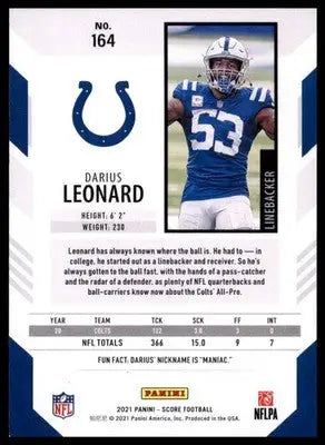 2021 Score Darius Leonard 164 Indianapolis Colts