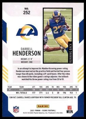 2021 Score Darrell Henderson 252 Los Angeles Rams
