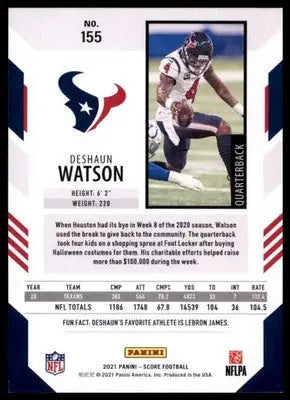 2021 Score Deshaun Watson 155 Houston Texans