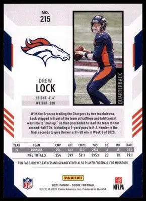 2021 Score Drew Lock 215 Denver Broncos
