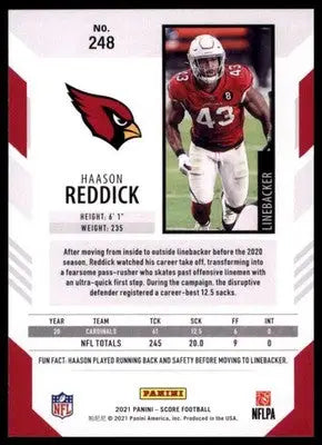 2021 Score Haason Reddick 248 Arizona Cardinals