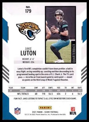 2021 Score Jake Luton 179 Jacksonville Jaguars