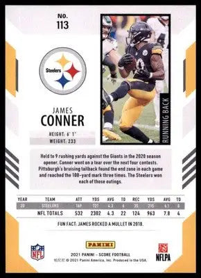 2021 Score James Conner 113 Pittsburgh Steelers