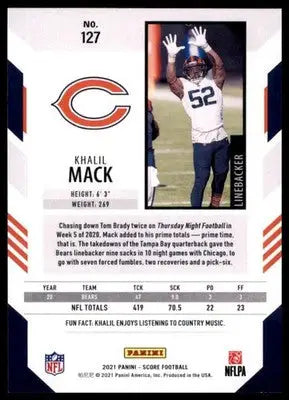 2021 Score Khalil Mack 127 Chicago Bears