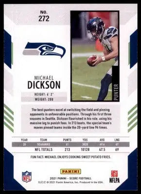 2021 Score Michael Dickson 272 Seattle Seahawks