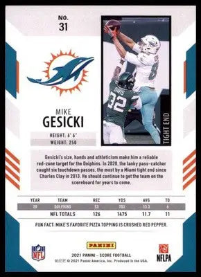 2021 Score Mike Gesicki 31 Miami Dolphins