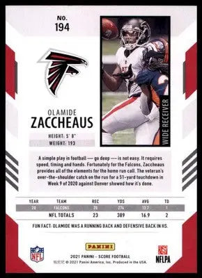 2021 Score Olamide Zaccheaus 194 Atlanta Falcons