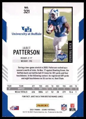 2021 Score - Red Base Jaret Patterson Buffalo Bulls 321 - Football Card Single