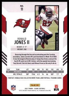 2021 Score Ronald Jones II 11 Tampa Bay Buccaneers