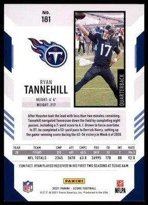 2021 Score Ryan Tannehill 181 Tennessee Titans
