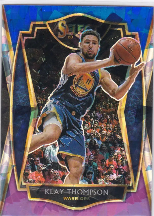 2021 Select #108 Klay Thompson Premier Level Blue Purple Prizm Golden State Warriors - Basketball Card Single