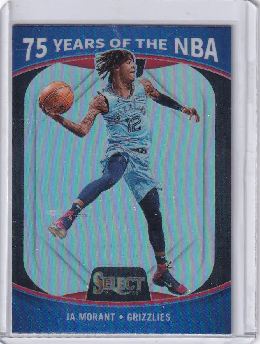 2021 SELECT #54 JA MORANT 75 YEARS OF NBA HOLO- MEMPHIS GRIZZLIES - Basketball Card Single