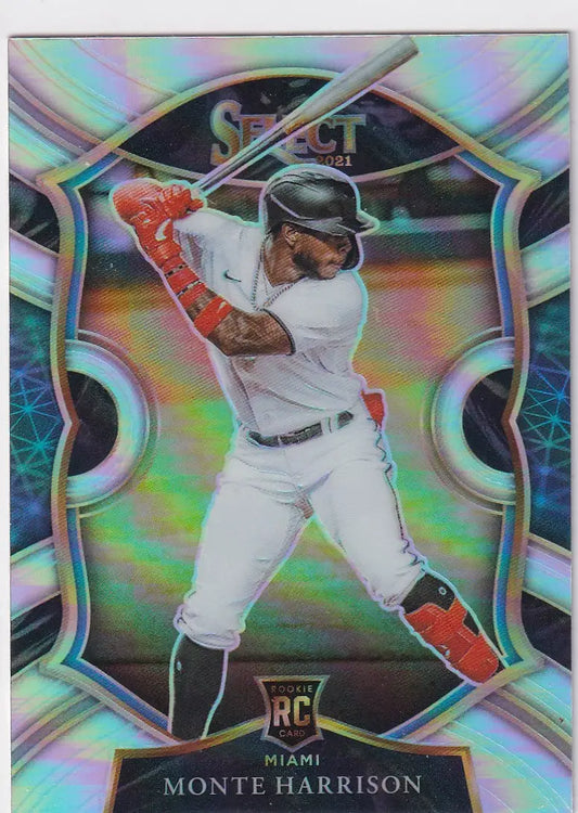 2021 SELECT #57 MONTE HARRISON PRIZM- MIAMI MARLINS - Baseball Card Single
