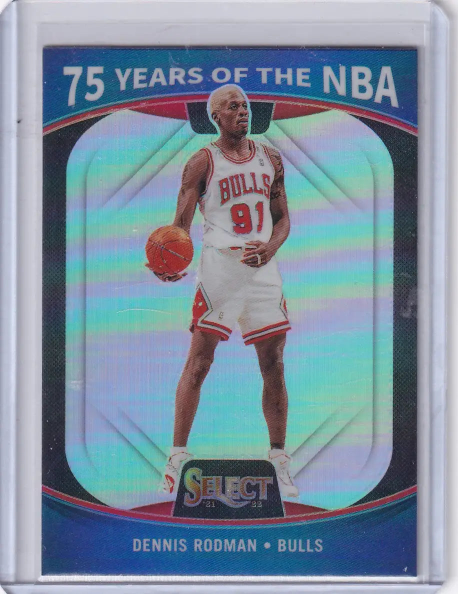 2021 SELECT #69 DENNIS RODMAN 75 YEARS OF NBA HOLO- CHICAGO BULLS - Basketball Card Single