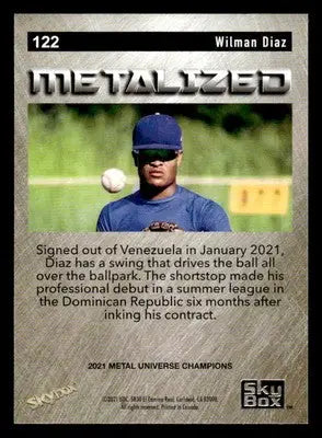 2021 SkyBox Metal Universe Champions #122 Wilman Diaz - Baseball Card Single