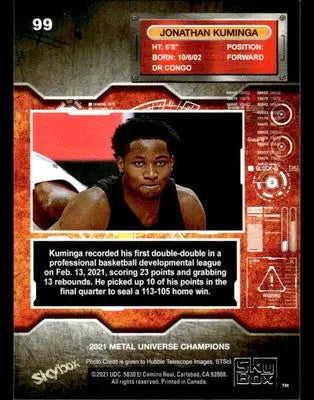 2021 SkyBox Metal Universe Champions #99 Jonathan Kuminga - Basketball Card Single