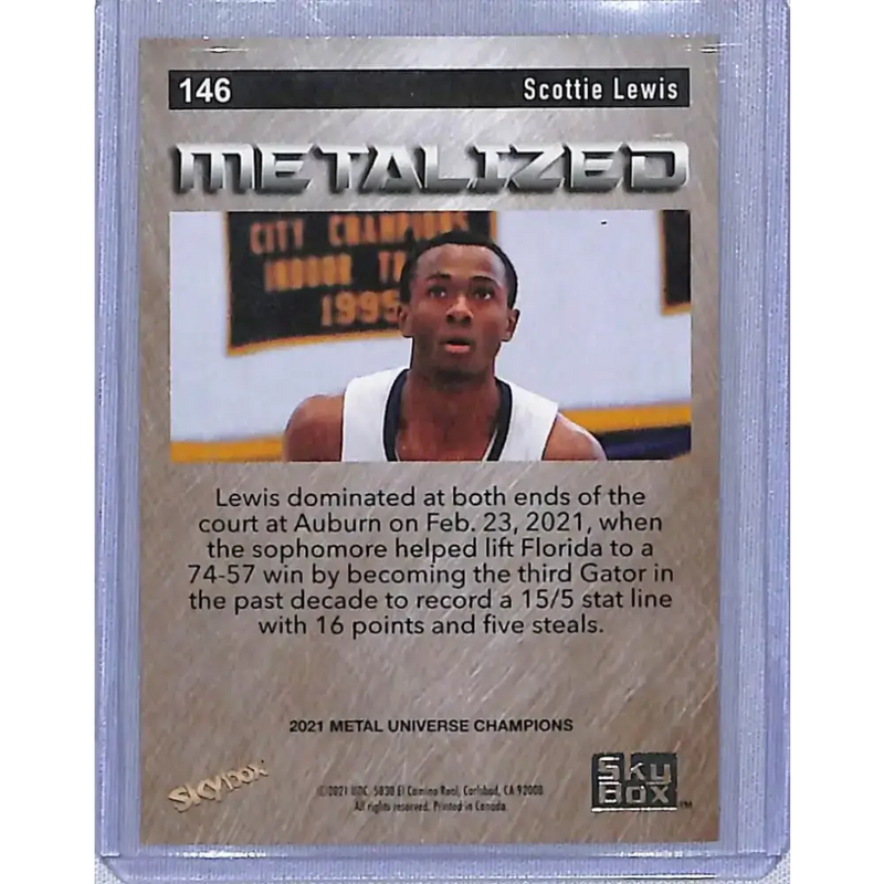2021 Skybox Metal Universe Champions Copper #146 Scottie Lewis Metalized RC NM-MT Basketball Card - Basketball Card