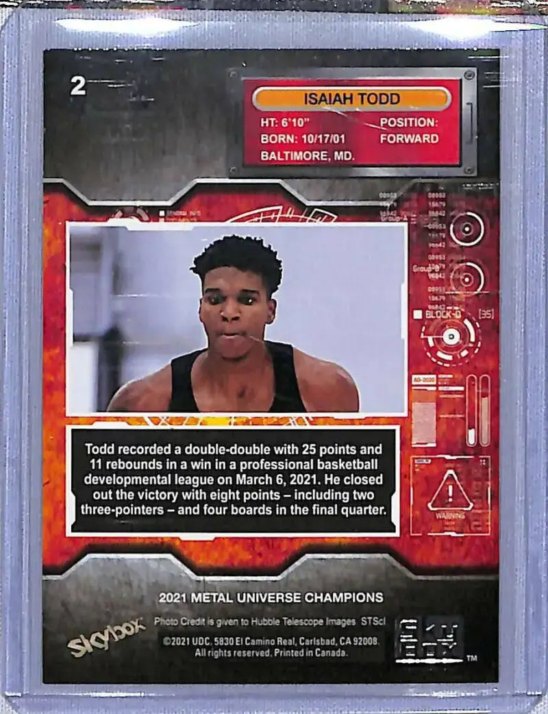2021 Skybox Metal Universe Champions Copper #2 Isaiah Todd RC NM-MT Basketball Card - Basketball Card Single