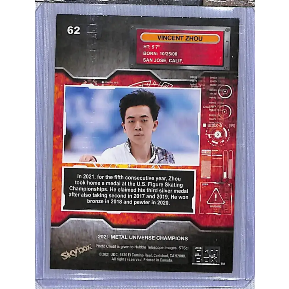 2021 Skybox Metal Universe Champions Copper #62 Vincent Zhou NM-MT Figure Skating Card - Other