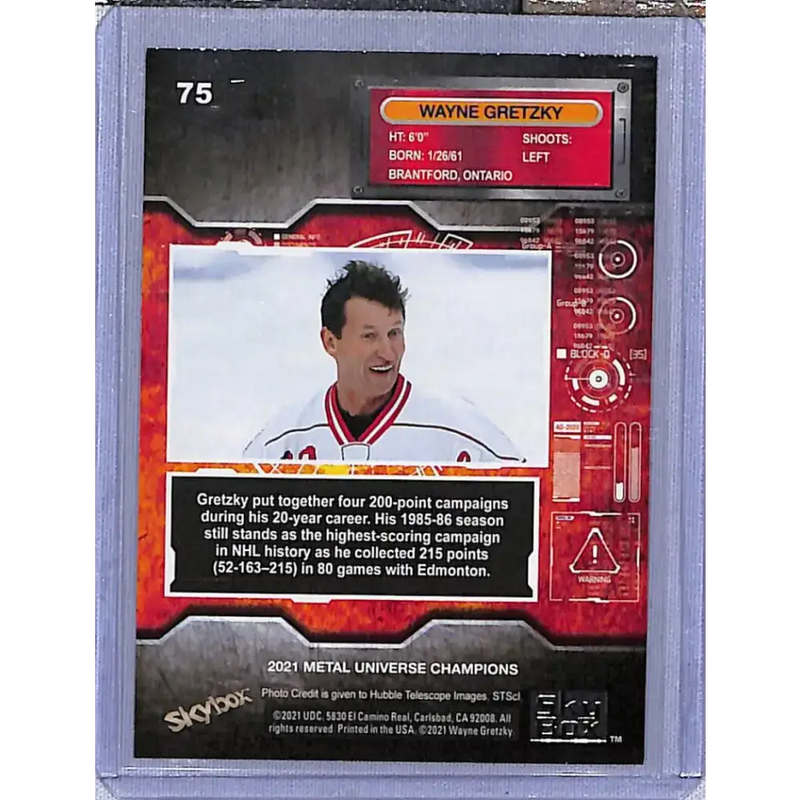 2021 Skybox Metal Universe Champions Copper #75 Wayne Gretzky NM-MT Hockey Card - Hockey Card Single