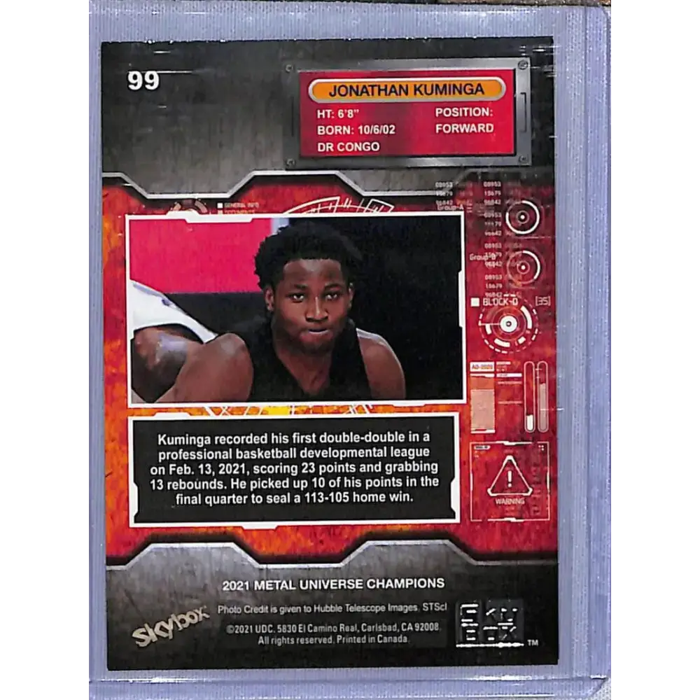 2021 Skybox Metal Universe Champions Copper #99 Jonathan Kuminga RC NM-MT Basketball Card - Basketball Card Single