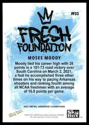 2021 SkyBox Metal Universe Champions Fresh Foundation Moses Moody #FF33 - Basketball Card Single