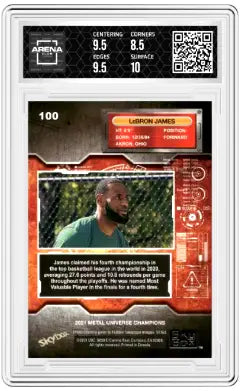 2021 Skybox Metal Universe Champions LeBron James #100 Copper Arena Club 9 - Basketball Card Single