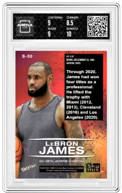 2021 Skybox Metal Universe Champions LeBron James #S-50 Skybox Premium AC 9 - Basketball Card Single
