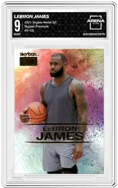 Graded LeBron James basketball card from Skybox Metal Universe Champions series