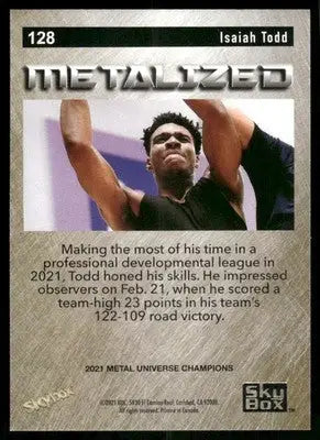 2021 Skybox Metal Universe Champions Metalized Isaiah Todd #128 Basketball - Basketball Card Single