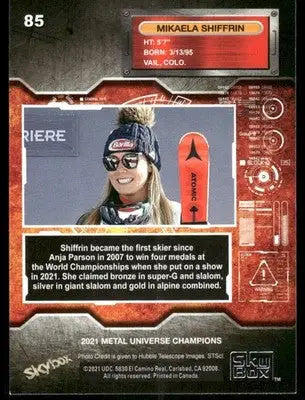 2021 Skybox Metal Universe Champions Mikaela Shiffrin #85 Alpine Skiing - Other