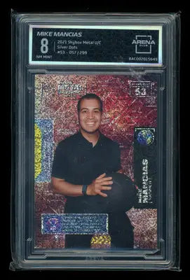 2021 Skybox Metal Universe Champions Mike Mancias #53 Silver Dots Arena Club 8 - Other