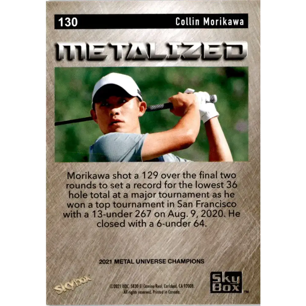 2021 Skybox Metal Universe Champions NM-MT #130 Collin Morikawa Metalized RC Golf Card - Golf Card Single
