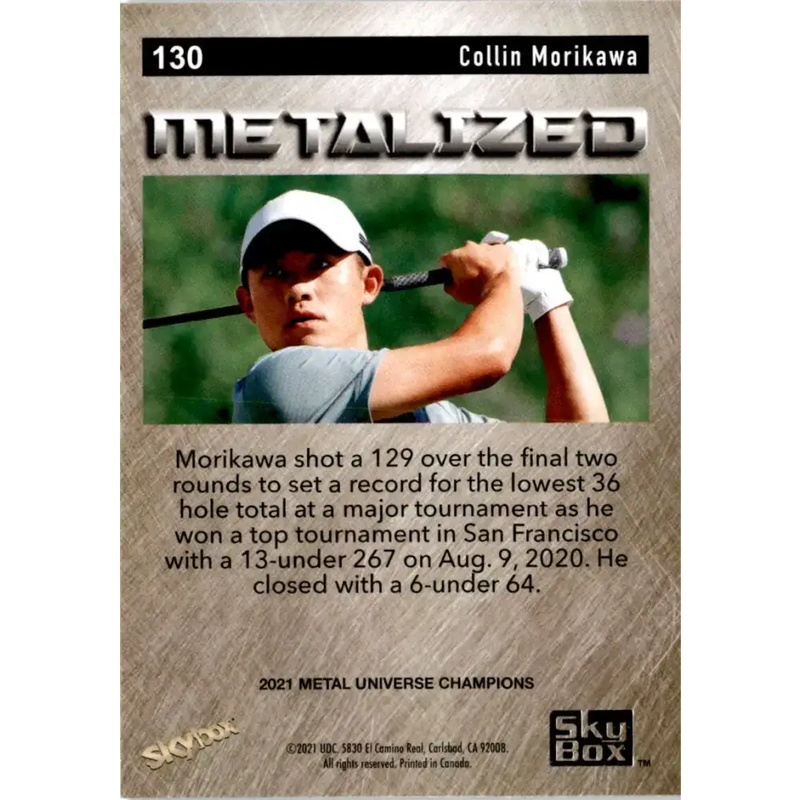 2021 Skybox Metal Universe Champions NM-MT #130 Collin Morikawa Metalized RC Golf Card - Golf Card Single
