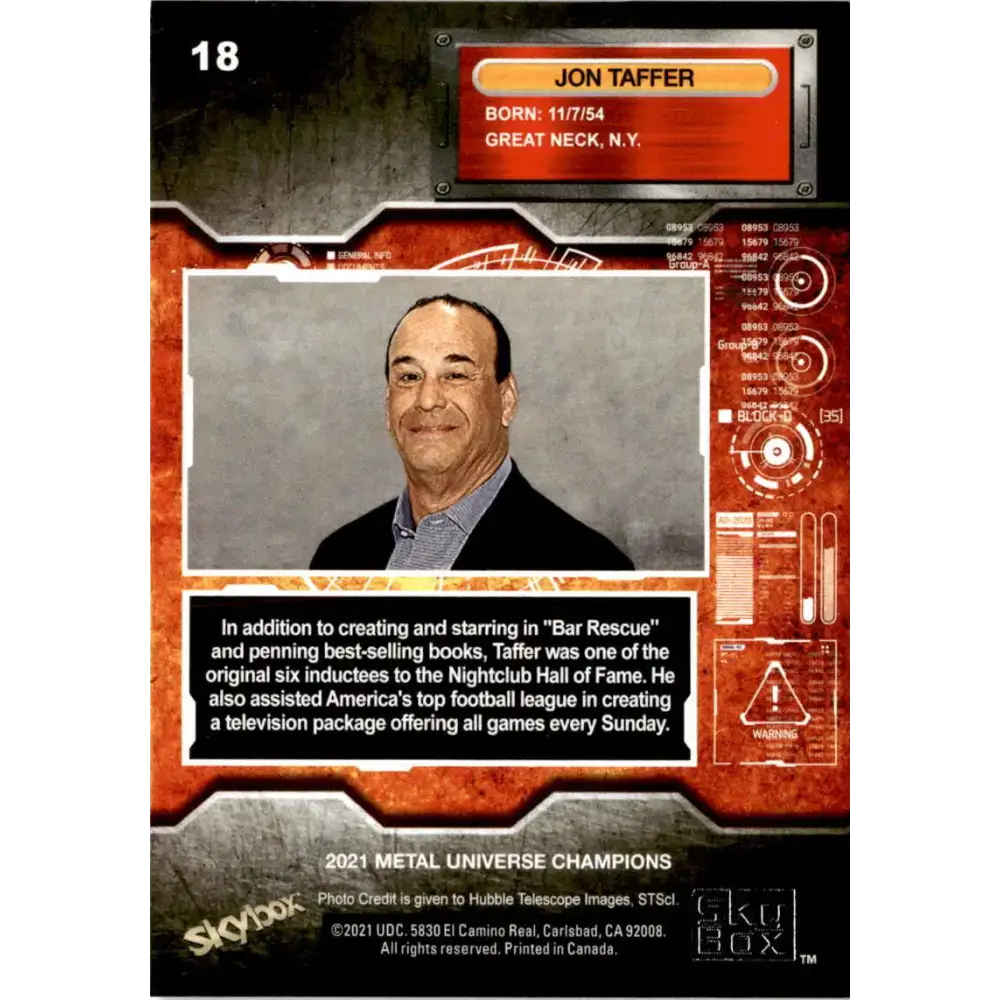 2021 Skybox Metal Universe Champions NM-MT #18 Jon Taffer TV Personality Card - Non-Sports Card Single