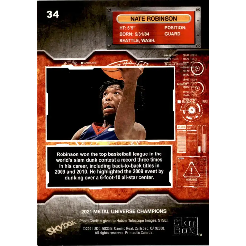 2021 Skybox Metal Universe Champions NM-MT #34 Nate Robinson Basketball Card - Basketball Card Single