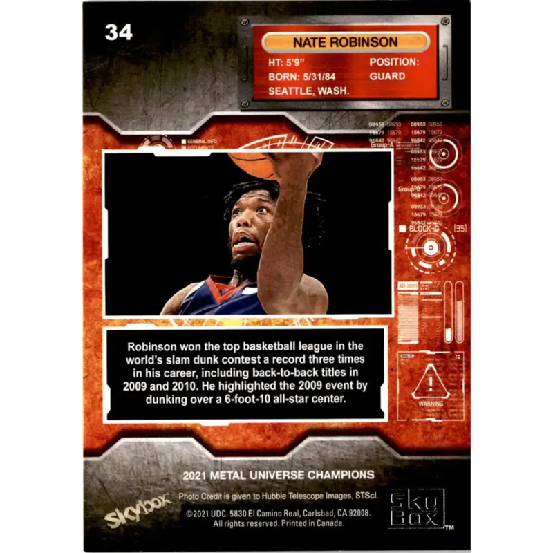2021 Skybox Metal Universe Champions NM-MT #34 Nate Robinson Basketball Card - Basketball Card Single