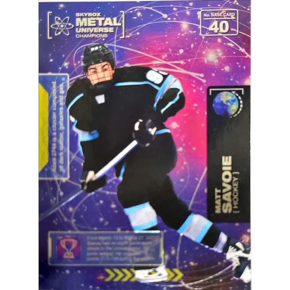 2021 Skybox Metal Universe Champions NM-MT #40 Matt Savoie RC Hockey Card - Hockey Card Single