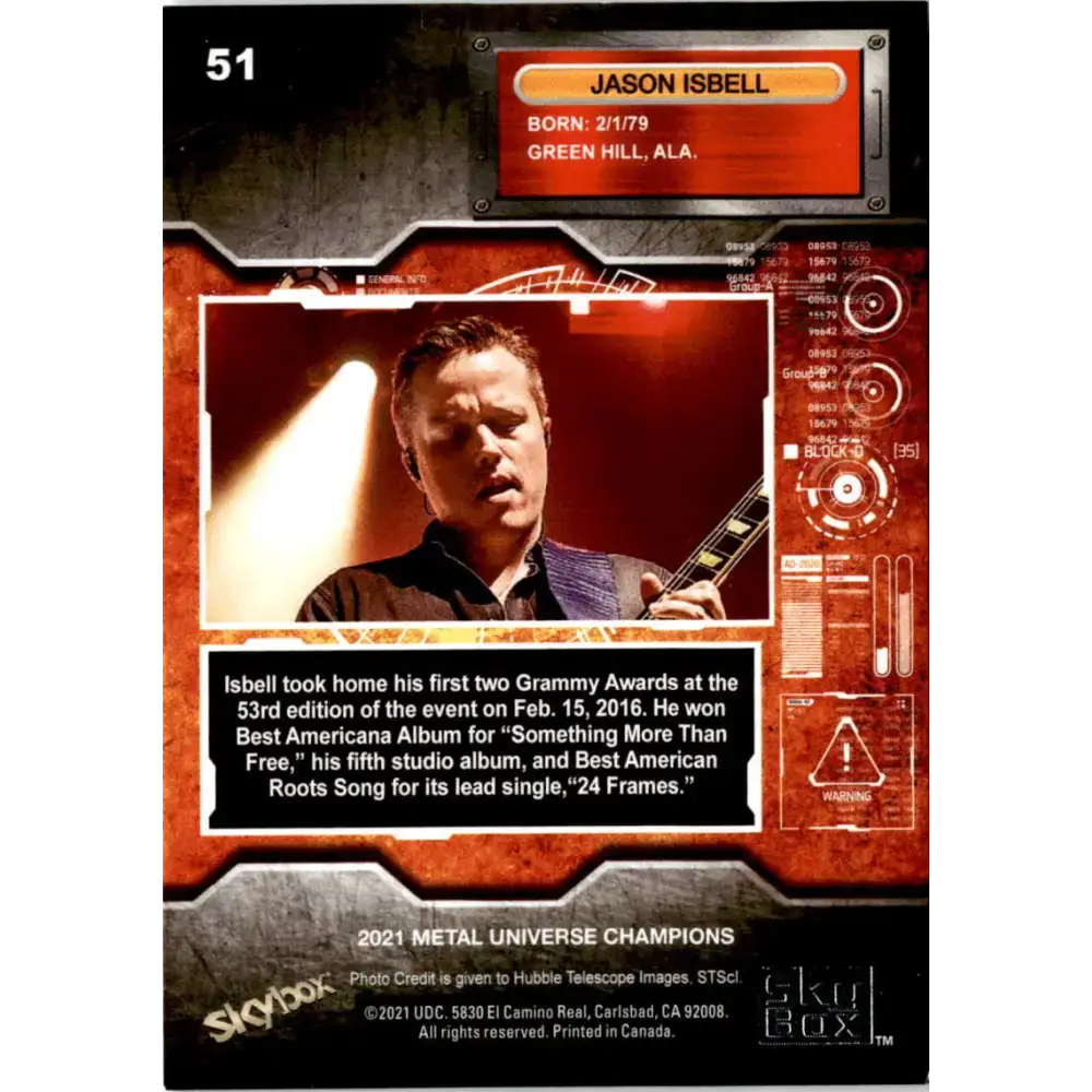 2021 Skybox Metal Universe Champions NM-MT #51 Jason Isbell Musician Card - Music Card Single