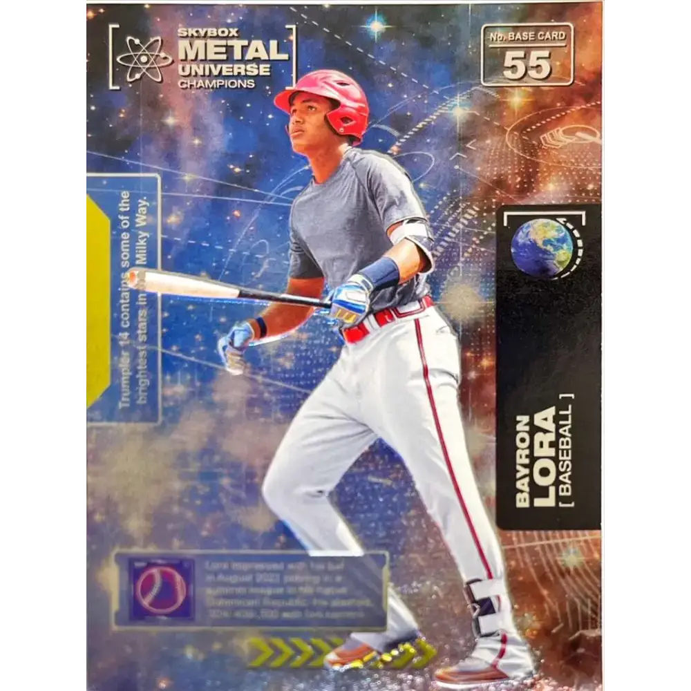 2021 Skybox Metal Universe Champions NM-MT #55 Bayron Lora RC Baseball Card - Baseball Card Single