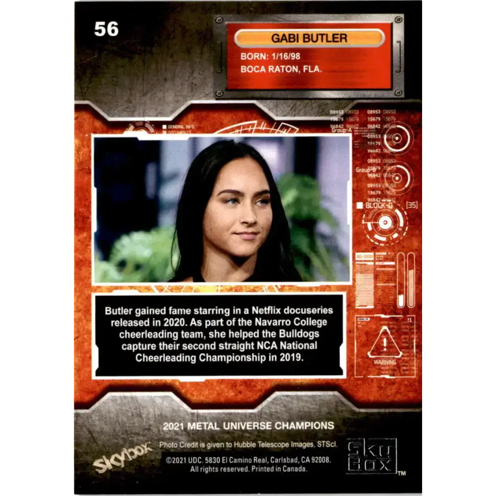 2021 Skybox Metal Universe Champions NM-MT #56 Gabi Butler Pop Culture Card - Non-Sports Card Single