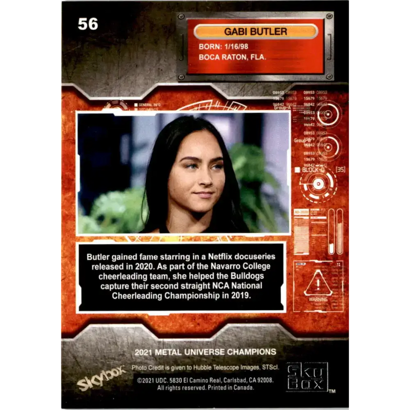 2021 Skybox Metal Universe Champions NM-MT #56 Gabi Butler Pop Culture Card - Non-Sports Card Single