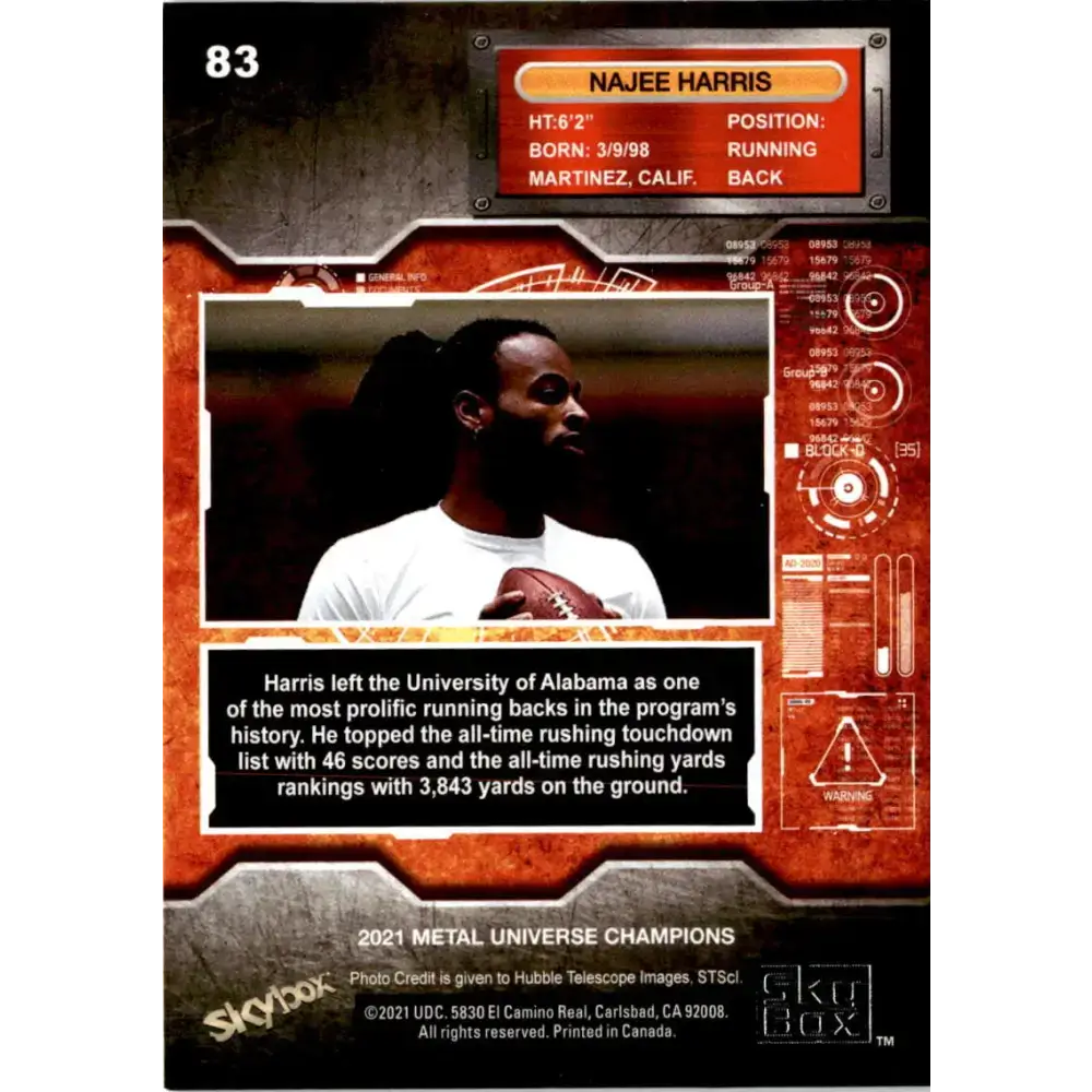 2021 Skybox Metal Universe Champions NM-MT #83 Najee Harris RC Football Card - Football Card Single