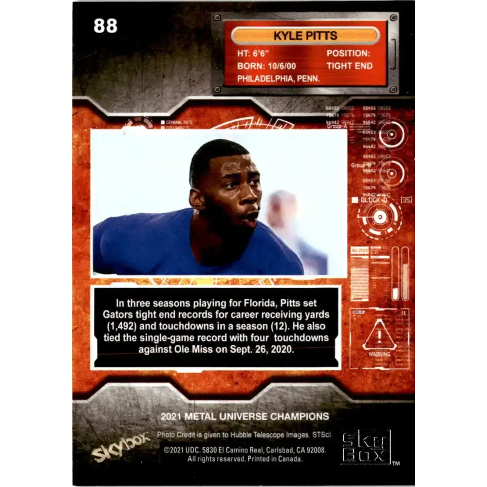 2021 Skybox Metal Universe Champions NM-MT #88 Kyle Pitts RC Football Card - Football Card Single