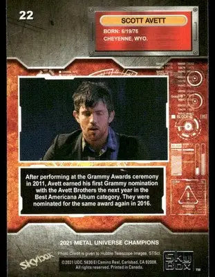 2021 SkyBox Metal Universe Champions Scott Avett #22 - Other